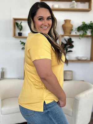 Basic Bae Bamboo Full Size V-Neck High-Low T-Shirt - StyleLure