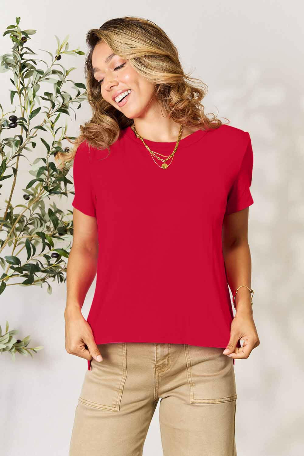Basic Bae Full Size Round Neck Short Sleeve T-Shirt - StyleLure