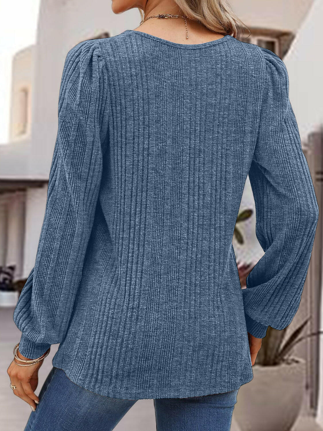 Square Neck Long Sleeve Top - StyleLure