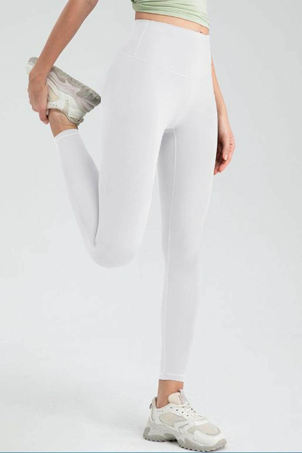 Wide Waistband High Waist Sport Leggings - StyleLure