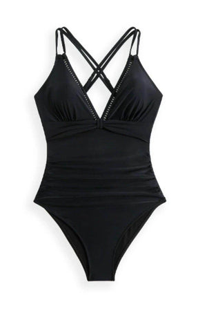 Double Spaghetti Strap One-Piece Swimwear - StyleLure