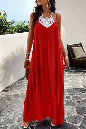 Devine Backless Maxi Cami Dress with Pockets - StyleLure