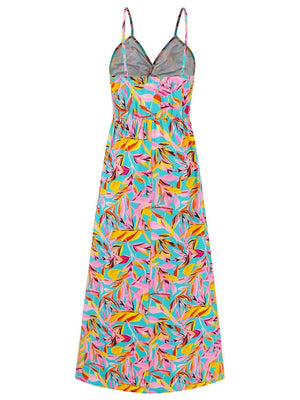 Twisted Printed V-Neck Cami Dress - StyleLure