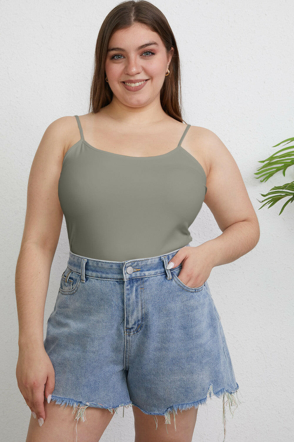 Basic Bae Full Size Round Neck Slim Cami - StyleLure