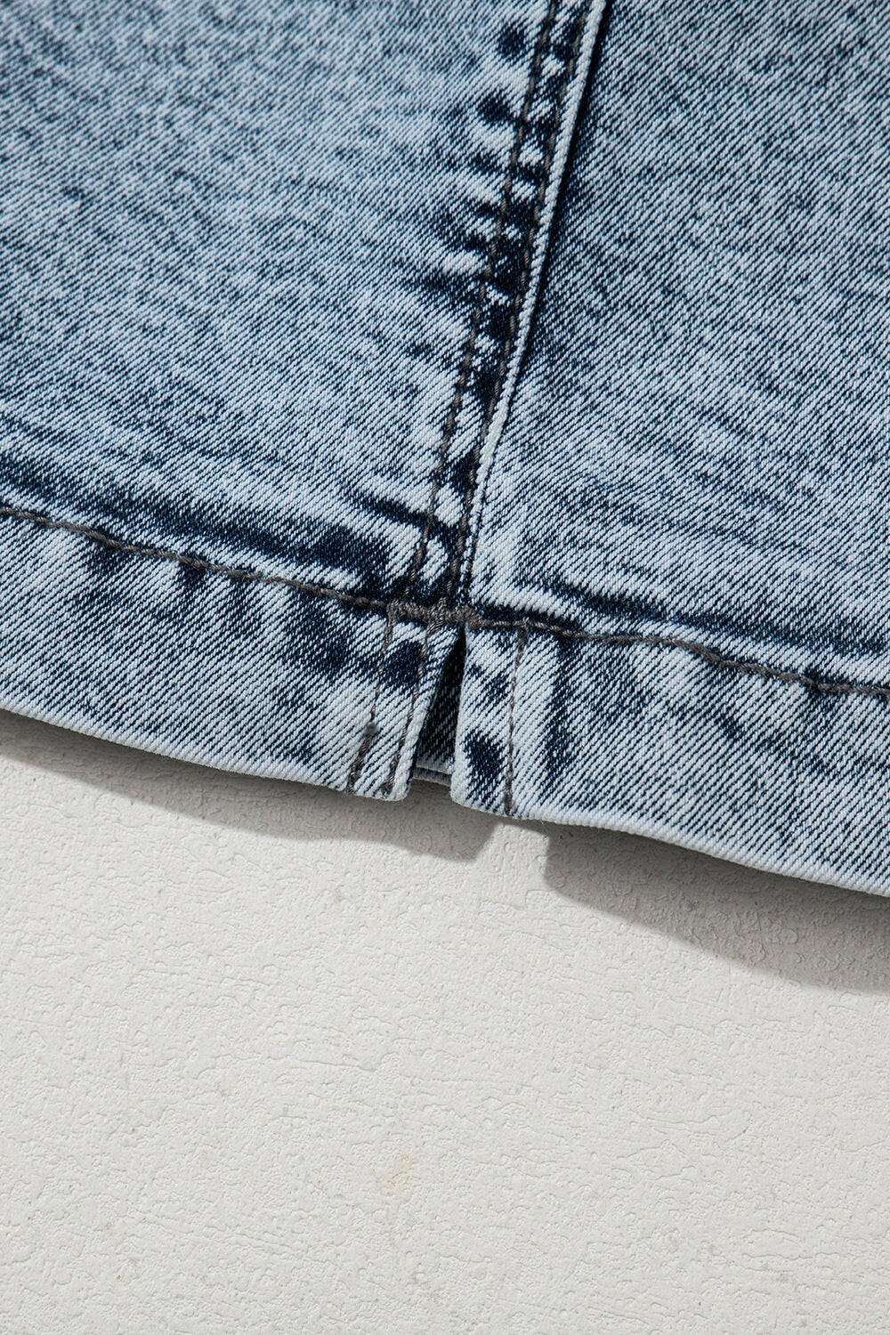 Drawstring High Waist Pocketed Denim Shorts - StyleLure