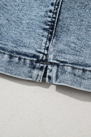 Drawstring High Waist Pocketed Denim Shorts - StyleLure