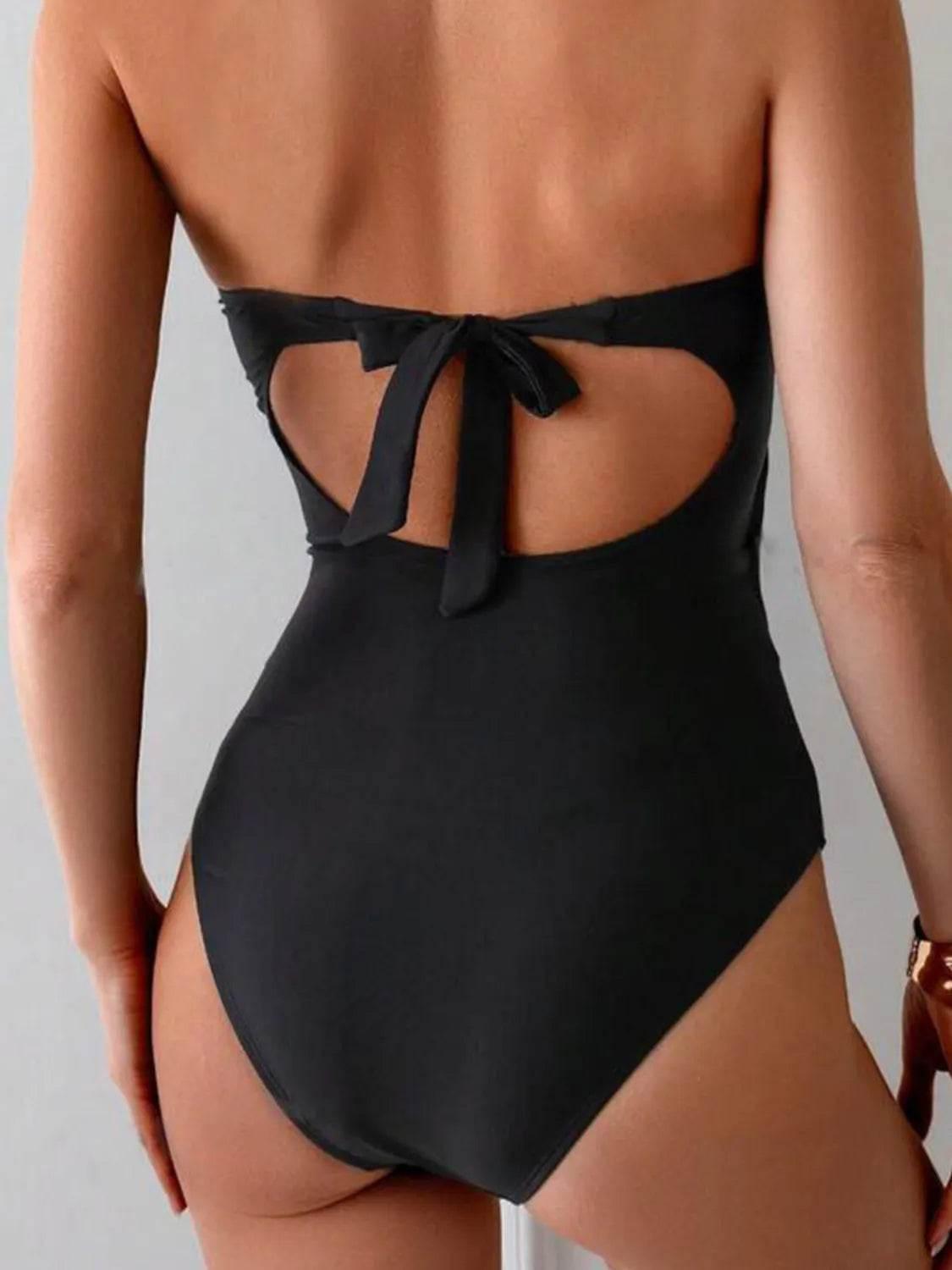 Cutout Sweetheart Neck One-Piece Swimwear - StyleLure