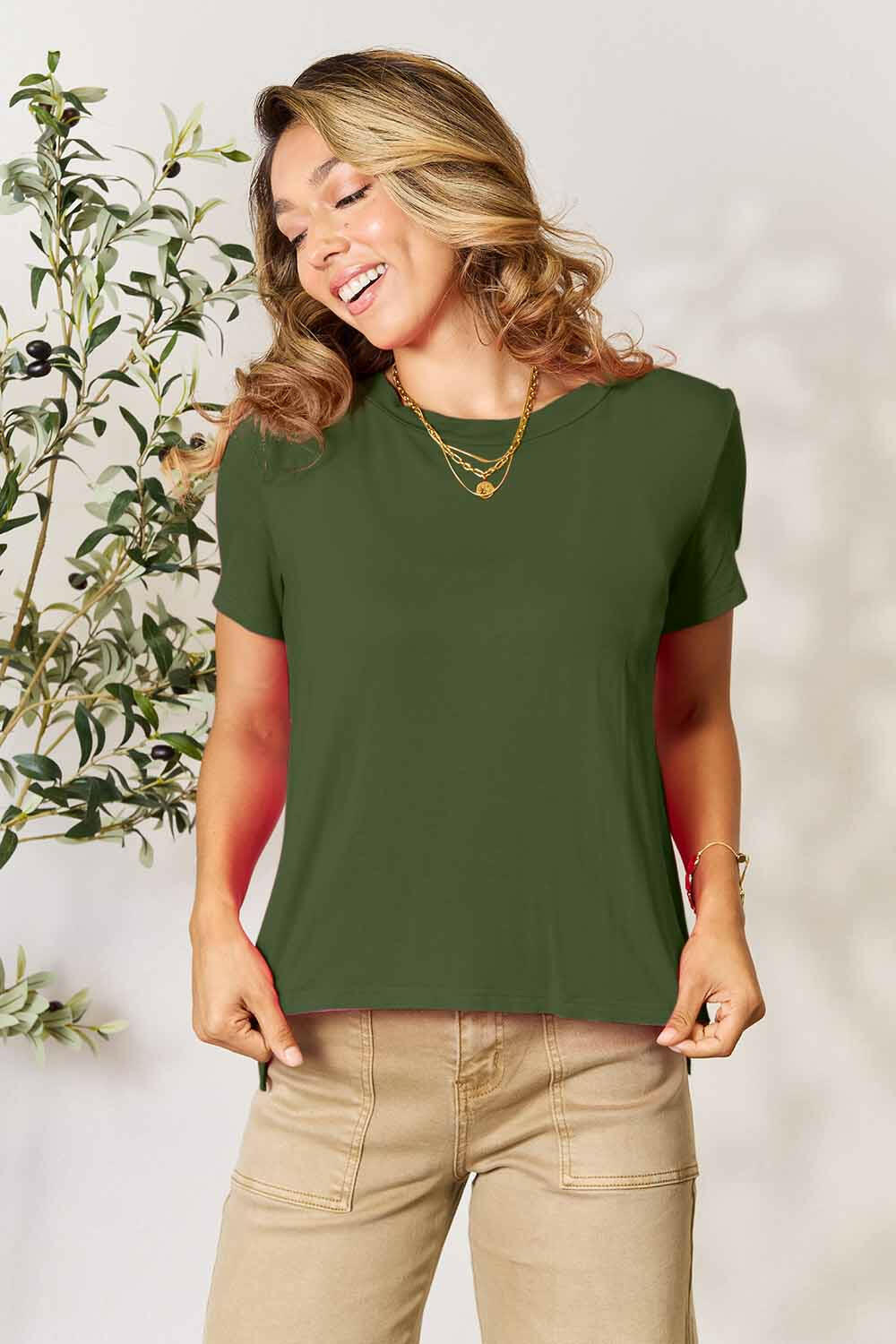 Basic Bae Full Size Round Neck Short Sleeve T-Shirt - StyleLure