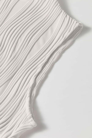 Wavy Textured Mock Neck Tank - StyleLure