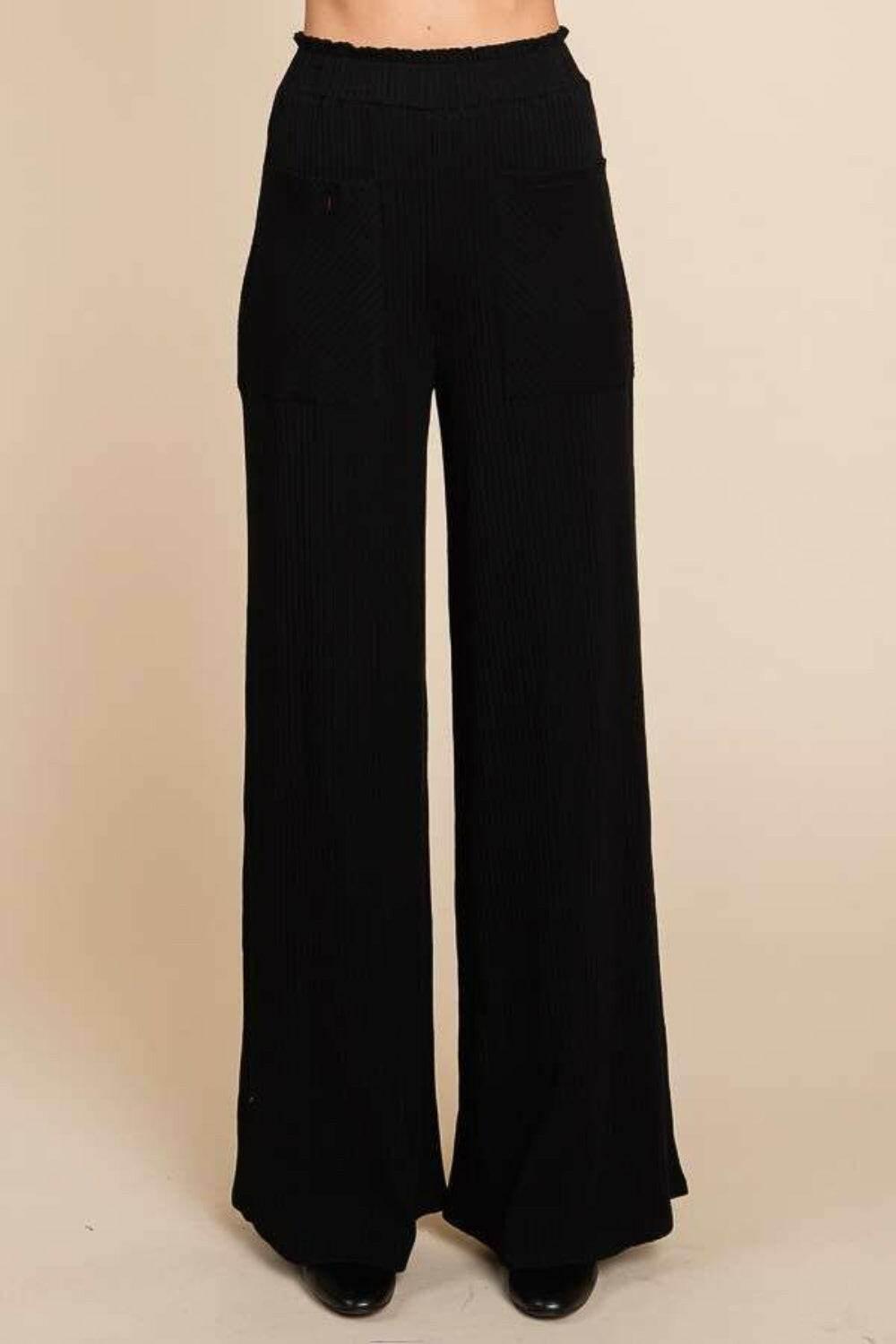 Culture Code Full Size High Waist Wide Leg Pants - StyleLure