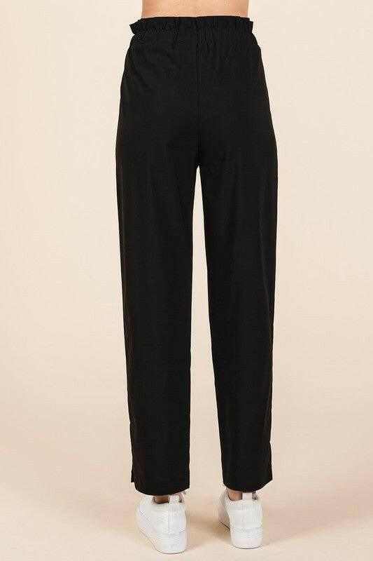 Mittoshop Paperbag Waist Tapered Straight Pants - StyleLure