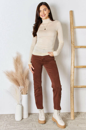 Zenana Mock Neck Layering Top - StyleLure
