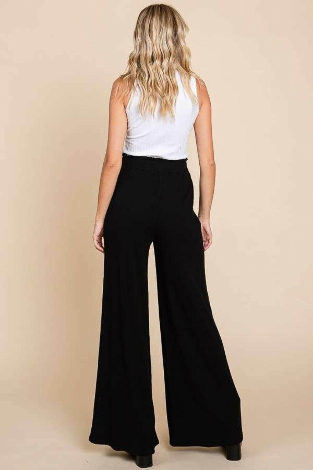 Culture Code Full Size High Waist Wide Leg Pants - StyleLure