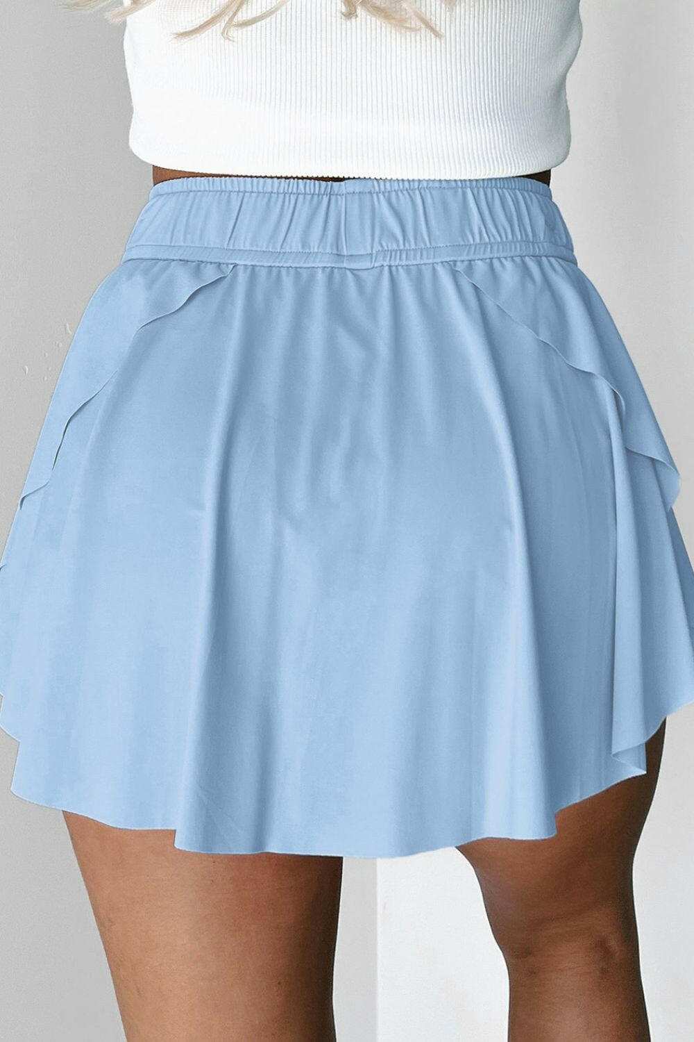 Drawstring High Waist Lined Active Skorts - StyleLure