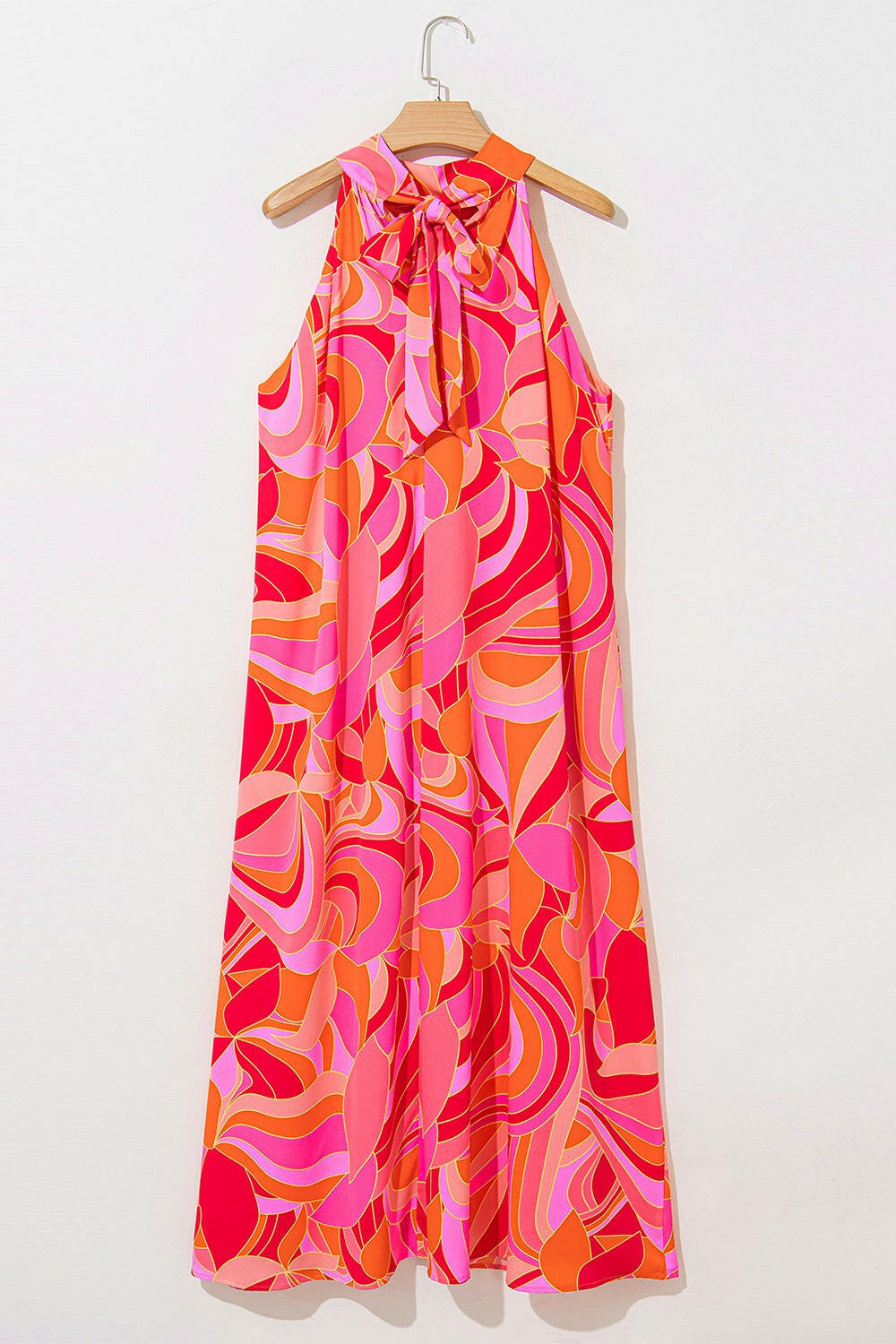 Contrast Grecian Neck Maxi Dress - StyleLure