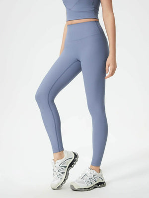 Millennia High Waist Active Leggings in blue with high stretch nylon-spandex fabric and a fitted silhouette.