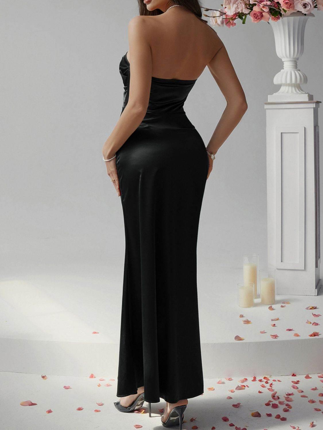 Devine Ruched Tube Maxi Dress - StyleLure