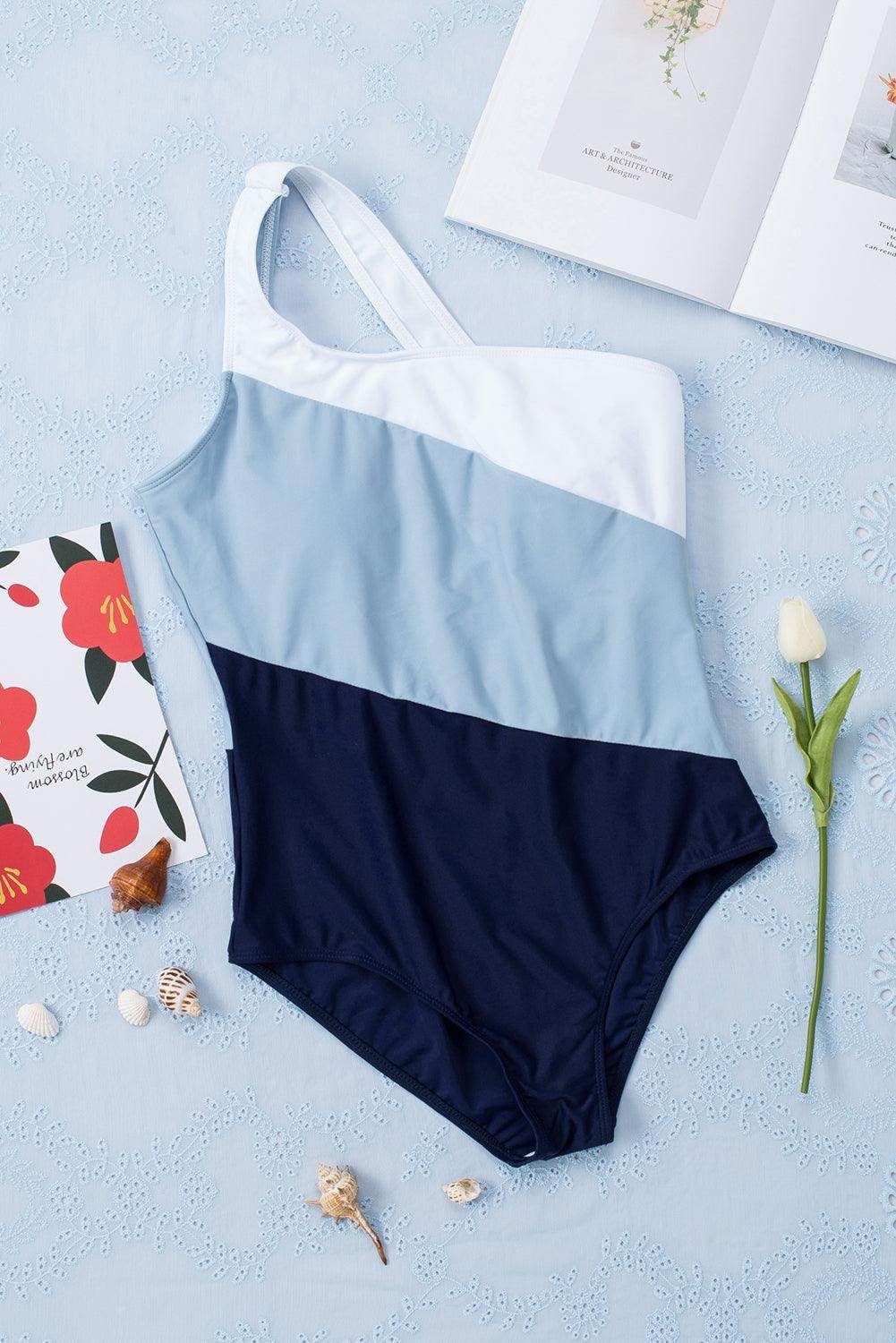 Full Size Cutout Color Block Sleeveless One-Piece Swimwear - StyleLure