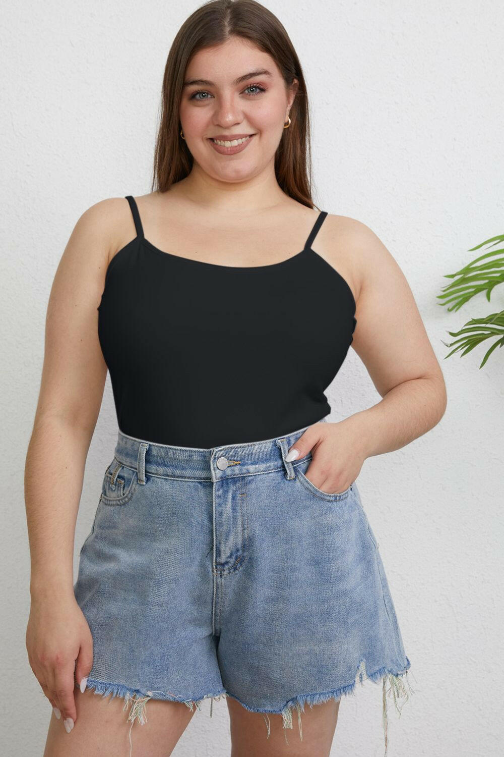 Basic Bae Full Size Round Neck Slim Cami - StyleLure