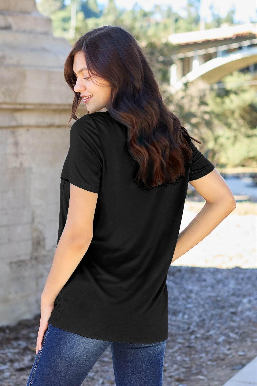 Basic Bae Bamboo Full Size V-Neck Short Sleeve T-Shirt - StyleLure