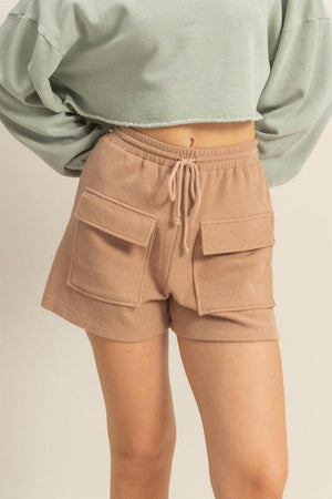 HYFVE Drawstring Waffle Knit Front Pocket Shorts - StyleLure