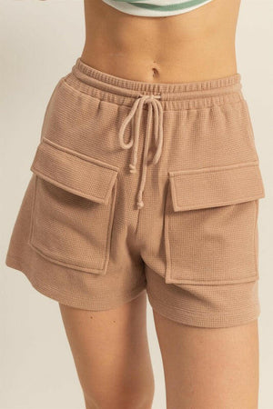 HYFVE Drawstring Waffle Knit Front Pocket Shorts - StyleLure