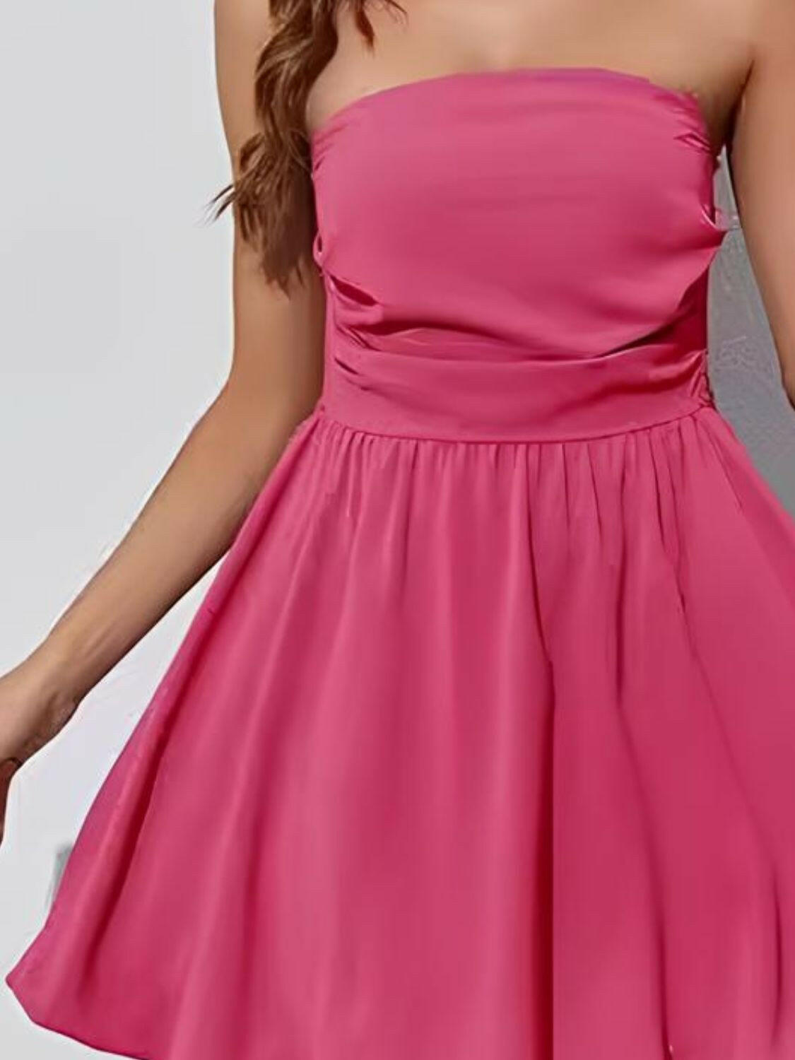 Ruched Tube Mini Dress - StyleLure