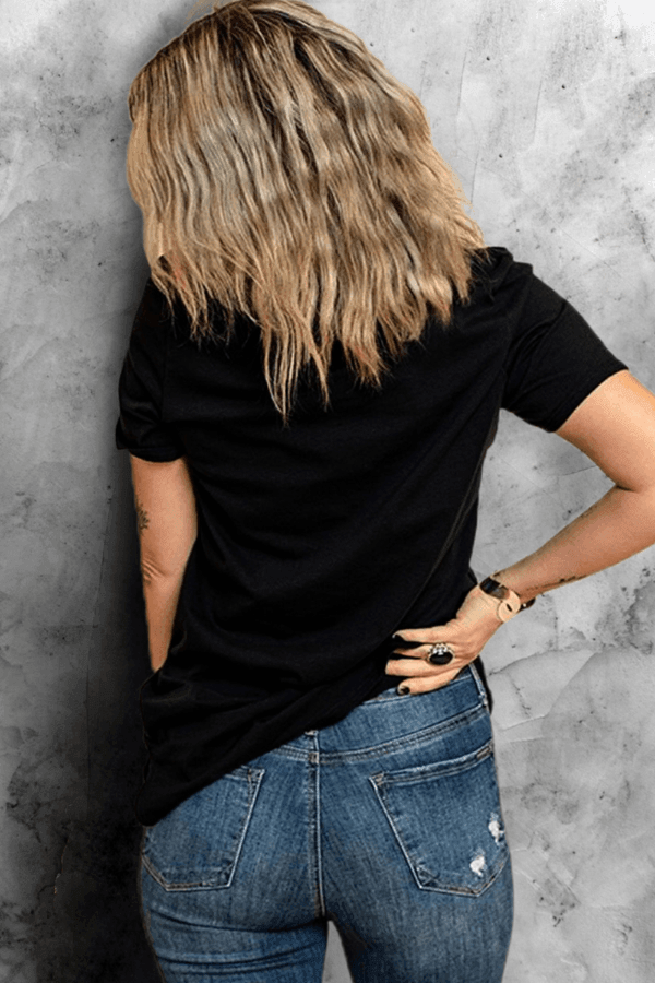 AMEN Bow Round Neck Short Sleeve T Shirt - StyleLure
