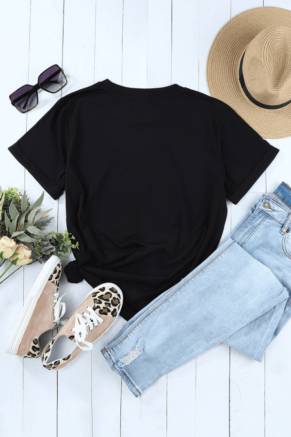 AMEN Bow Round Neck Short Sleeve T Shirt - StyleLure