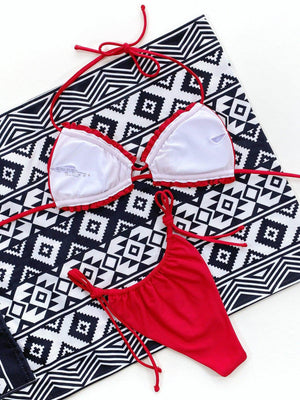 Frill Trill Halter Neck Bikini Set - StyleLure