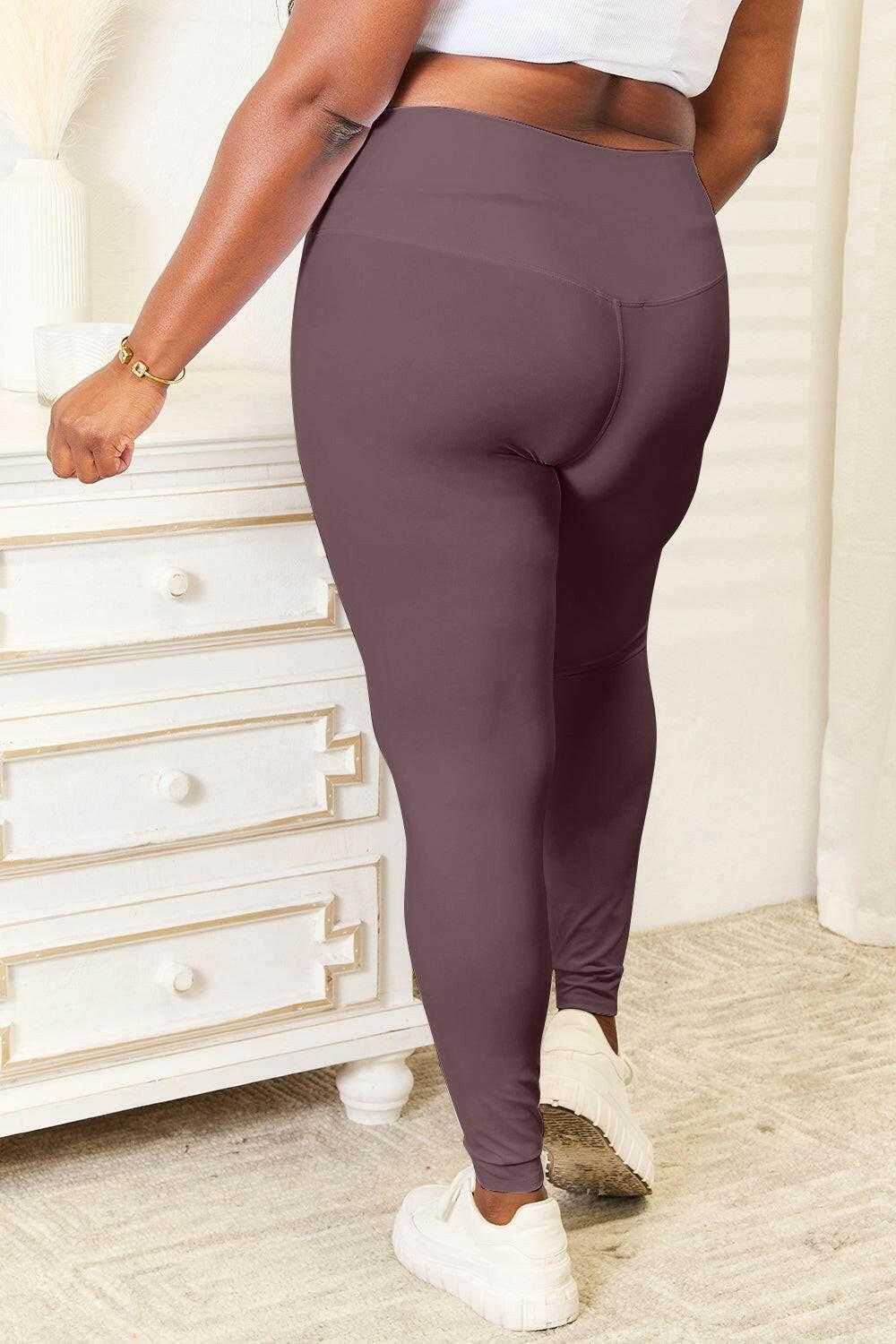 Double Take Wide Waistband Sports Leggings - StyleLure