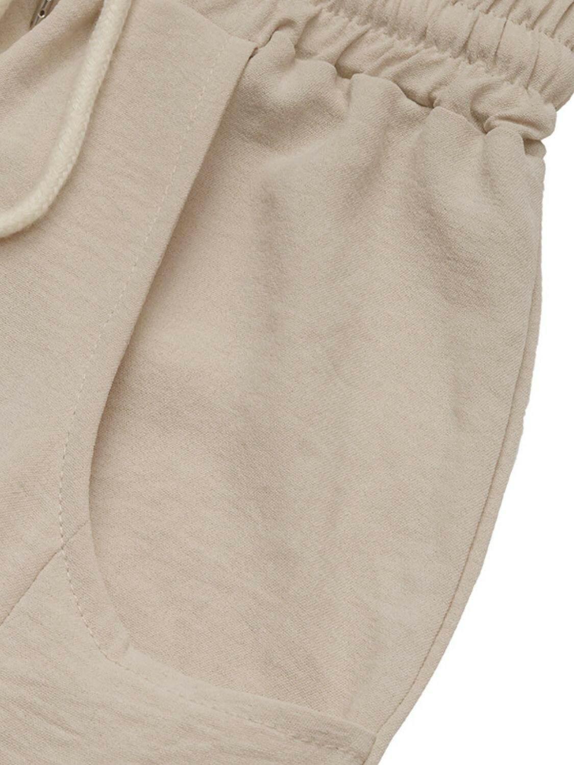Perfee Drawstring Wide Leg Pants - StyleLure