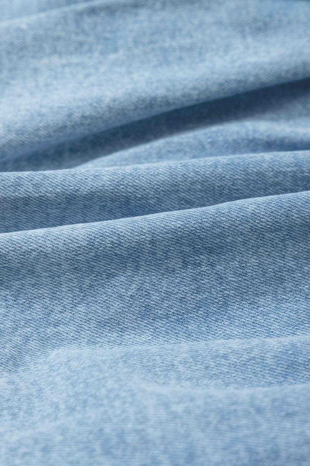 Bubble Hem Denim Mini Skirt - StyleLure