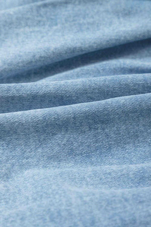 Bubble Hem Denim Mini Skirt - StyleLure