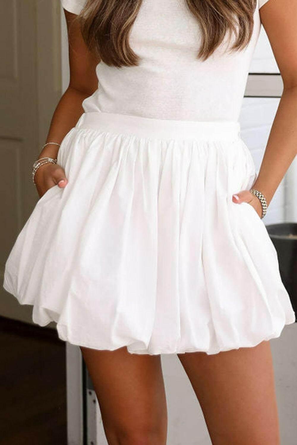 Bubble Mini Skirt with Pockets - StyleLure