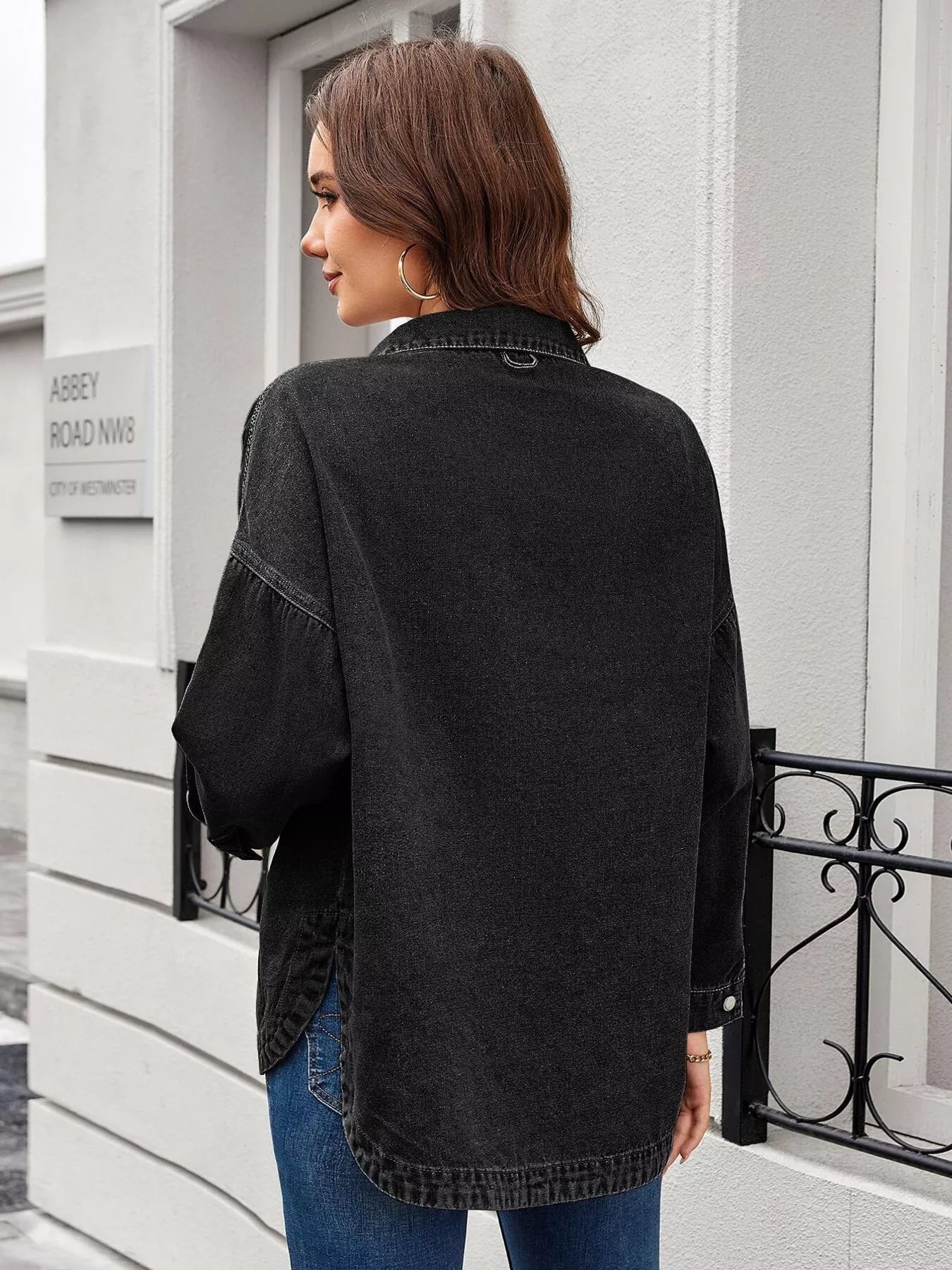 Button Up Long Sleeve Denim Shirt - StyleLure