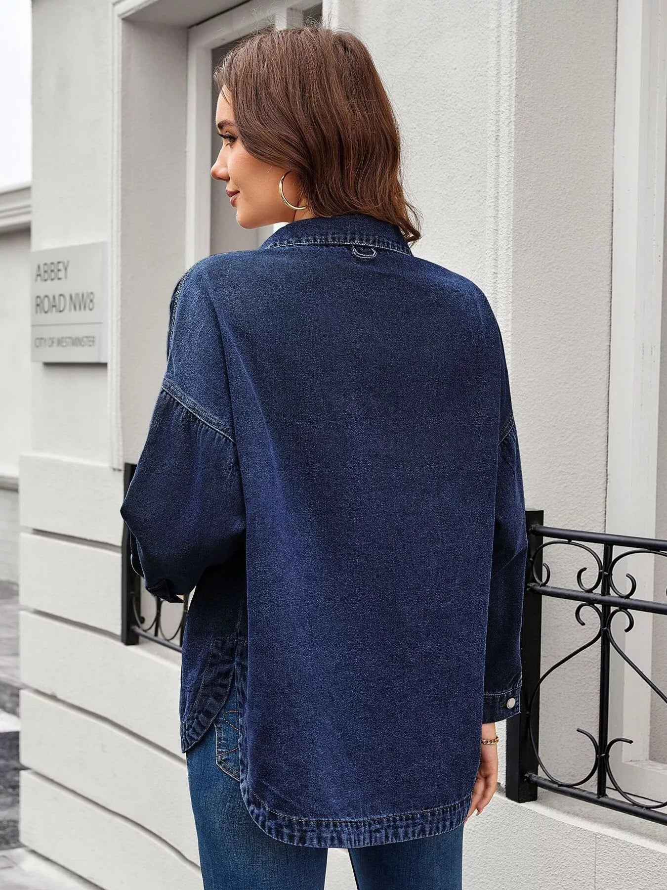 Button Up Long Sleeve Denim Shirt - StyleLure