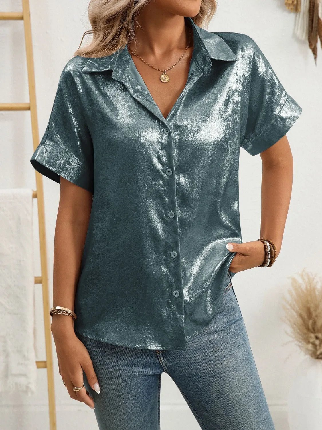 Button Up Short Sleeve Shirt - StyleLure