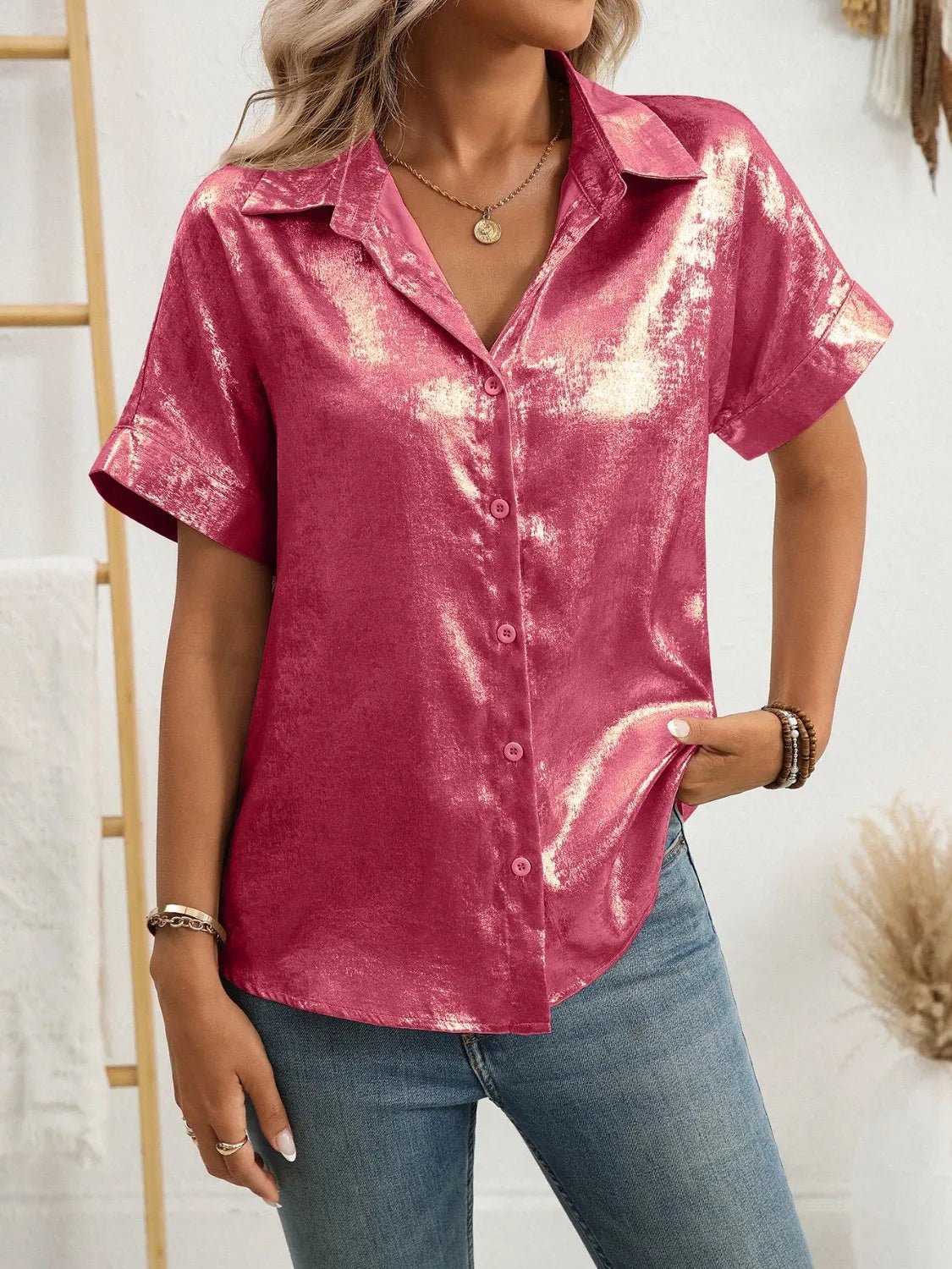 Button Up Short Sleeve Shirt - StyleLure
