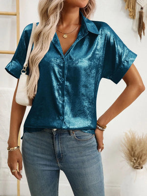 Button Up Short Sleeve Shirt - StyleLure