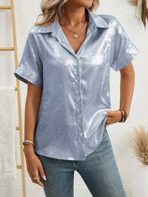 Button Up Short Sleeve Shirt - StyleLure