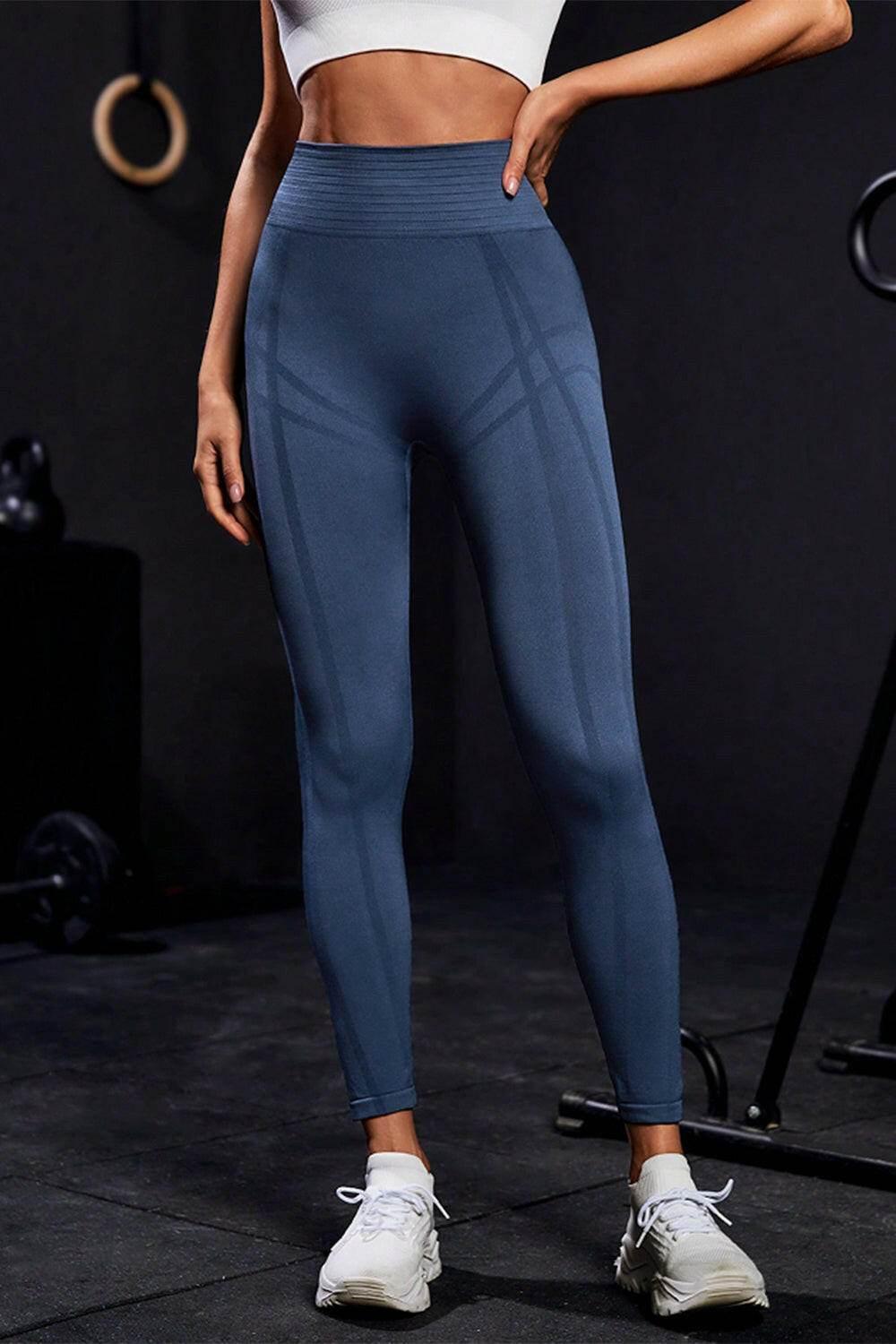 Wide Waistband High Waist Active Leggings - StyleLure