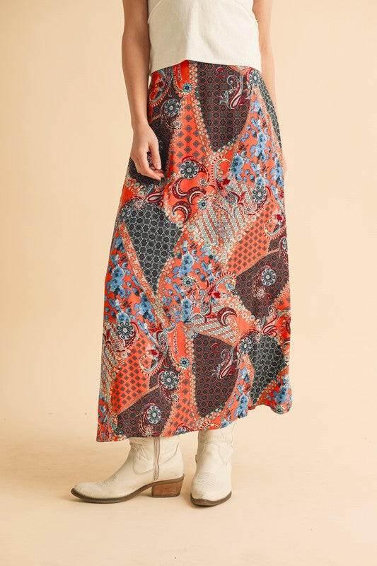 Aemi + Co Printed Maxi Skirt - StyleLure