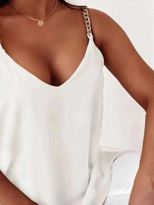 Chain Strap V - Neck Tank Top - StyleLure