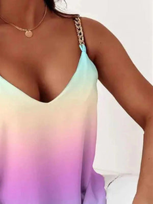 Chain Strap V - Neck Tank Top - StyleLure