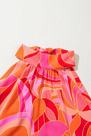 Contrast Grecian Neck Maxi Dress - StyleLure