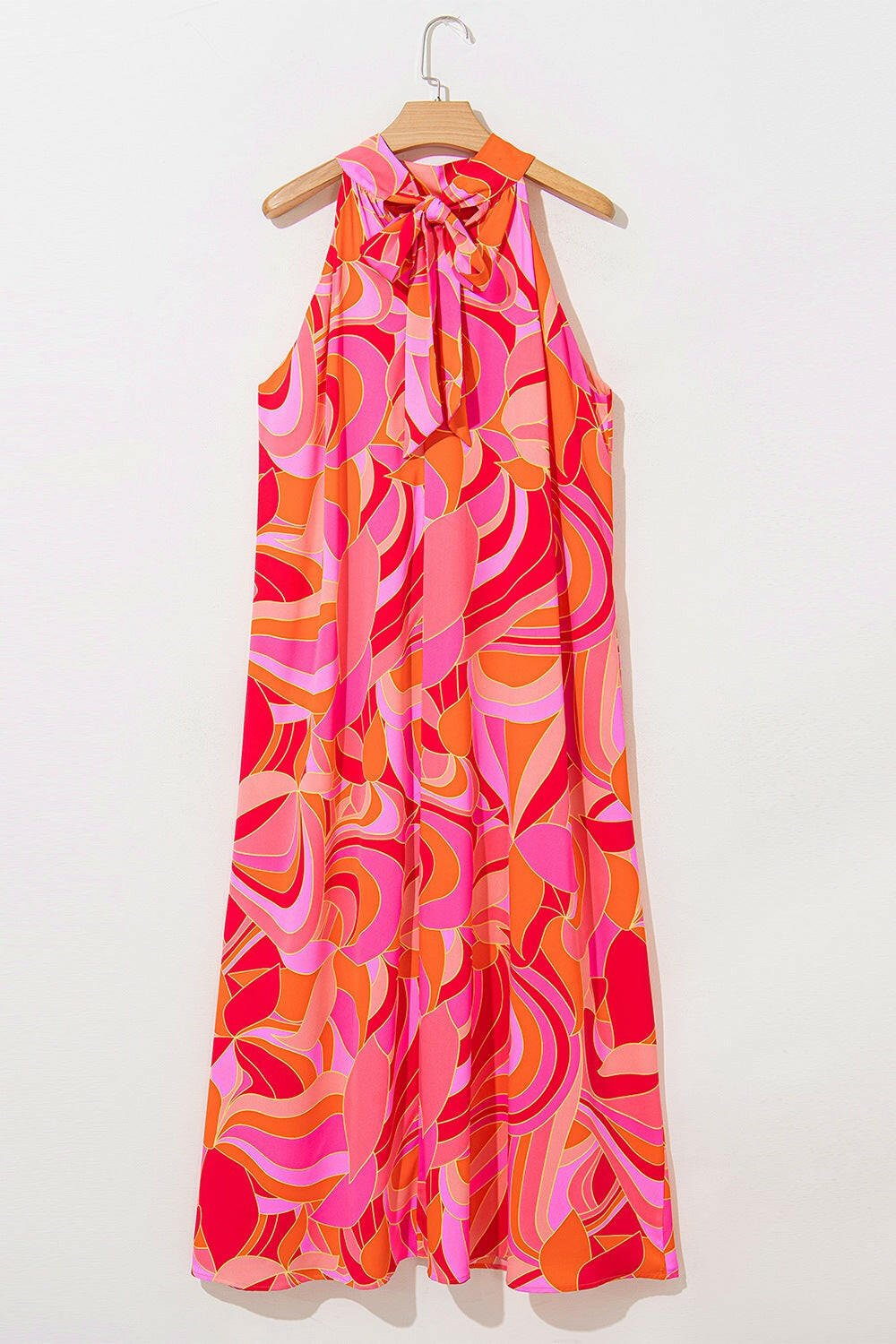 Contrast Grecian Neck Maxi Dress - StyleLure