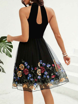 Cutout Grecian Neck Mini Dress - StyleLure