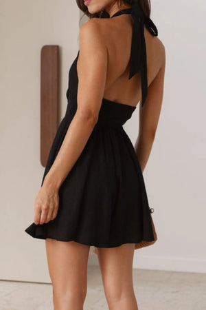 Cutout Halter Neck Mini Dress - StyleLure