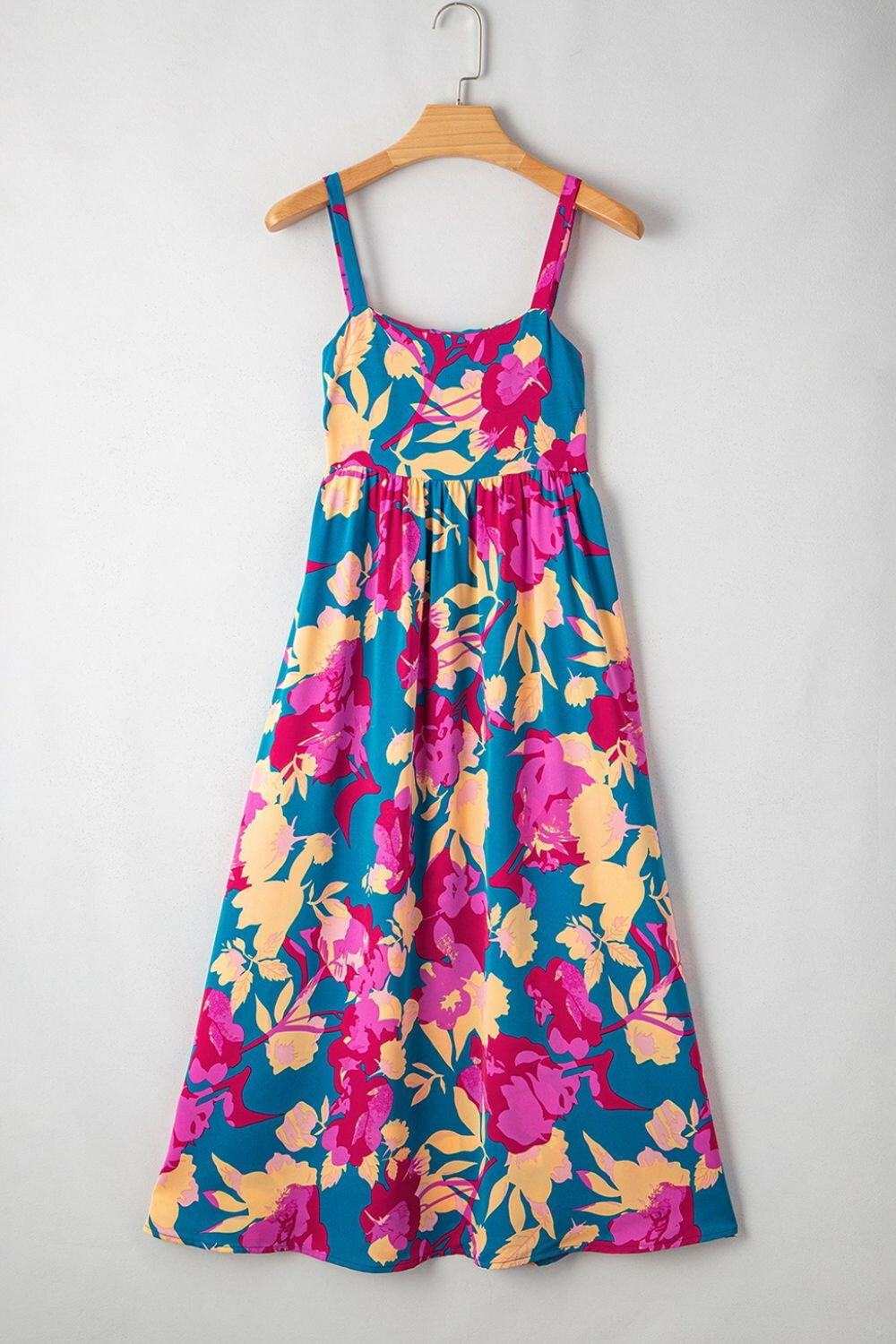 Floral Square Neck Cami Dress with Pockets - StyleLure